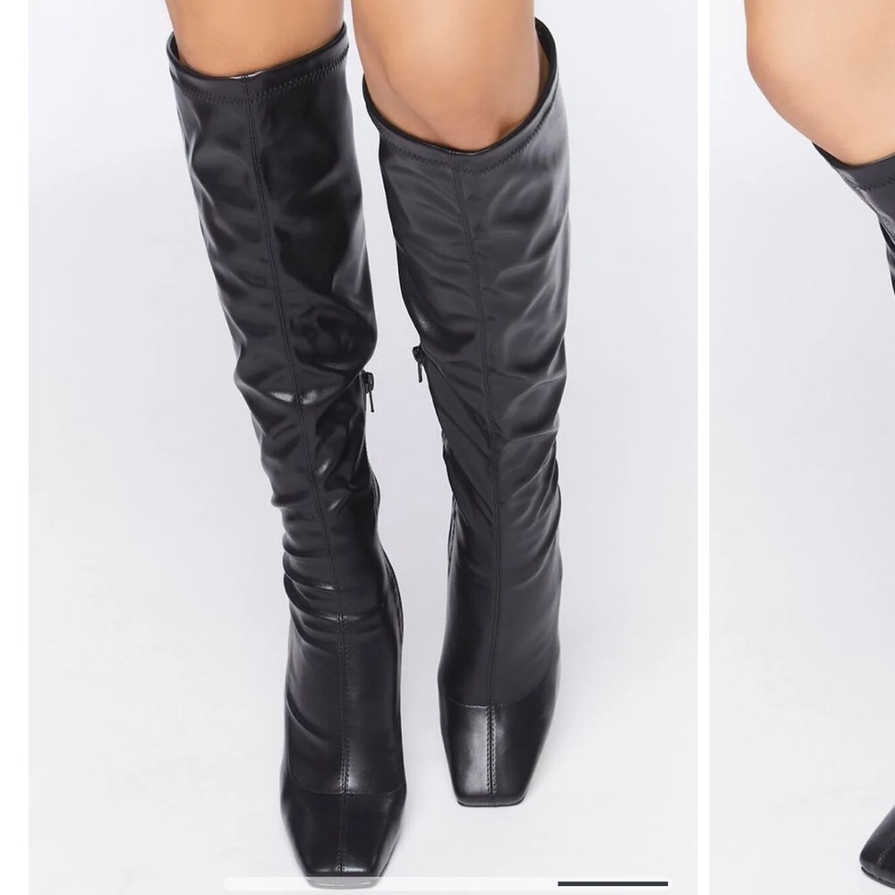 Black knee boots